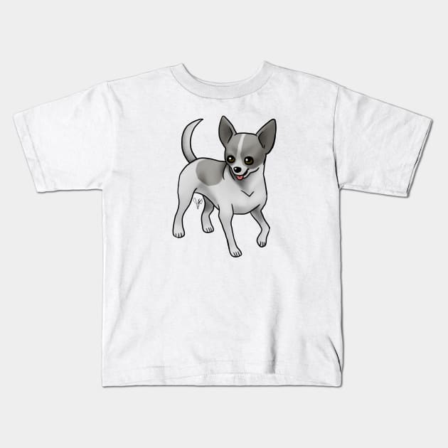 Dog - Chihuahua - Short Haired - Black and White Kids T-Shirt by Jen's Dogs Custom Gifts and Designs